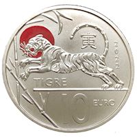 10 euro San Marino 2022 serie Calendario lunare cinese: Tigre 2022 - Euro  commemorativi, monete e francobolli rari - EuroAnticaPorta