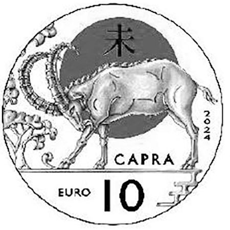 10 euro San Marino 2024 serie Calendario lunare cinese: Capra 2024