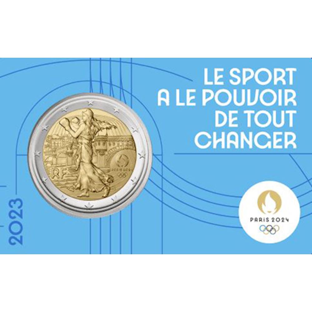 Euro Francia Fdc Coincard Giochi Olimpici Di Parigi Blu Euro Commemorativi