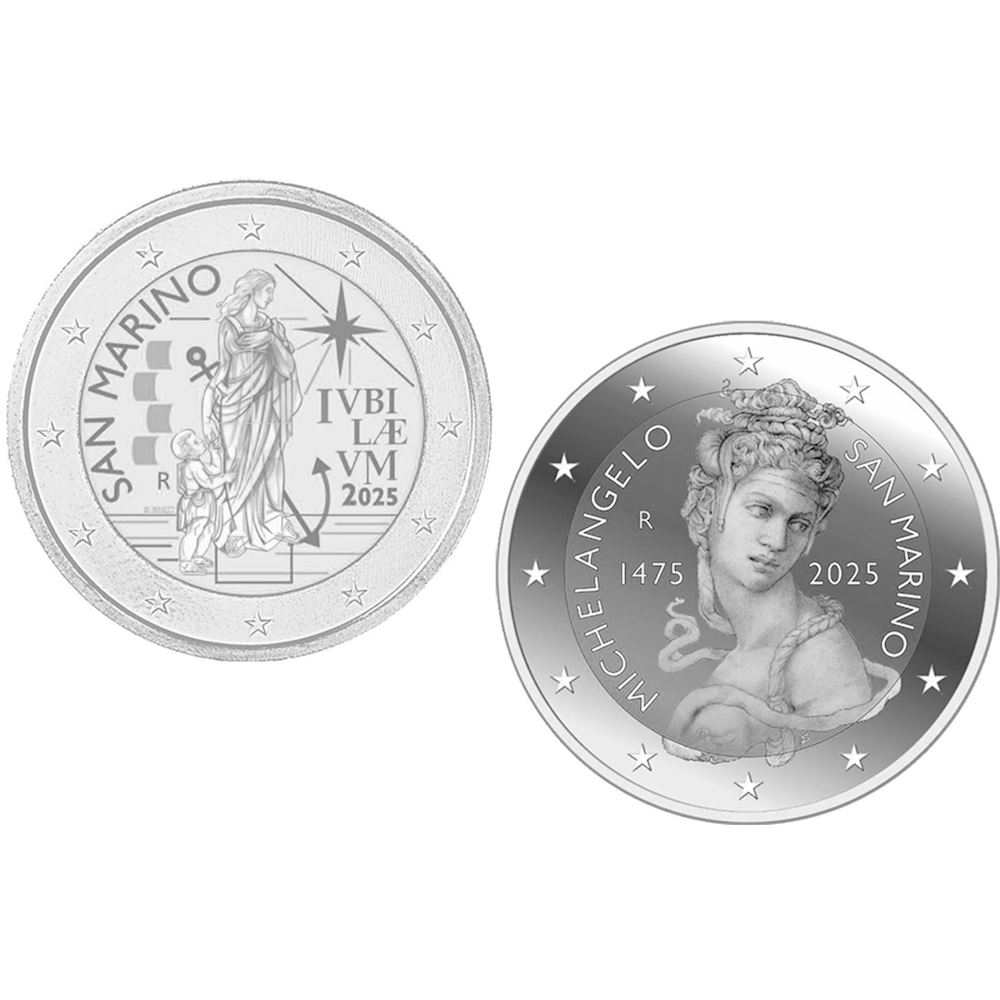 thumbnail image 2 of BU €2 Euro Commemorative Coincard - San Marino 2025 Jubilee - Brilliant Uncirculated 2 of 6