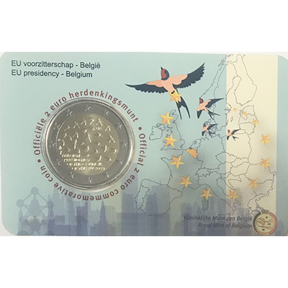 2 euro Belgio 2025 fdc presidenza belga sell'UE coincard lato olandese