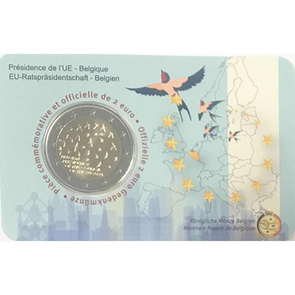 2 euro Belgio 2024 fdc presidenza belga sell'UE coincard lato francese