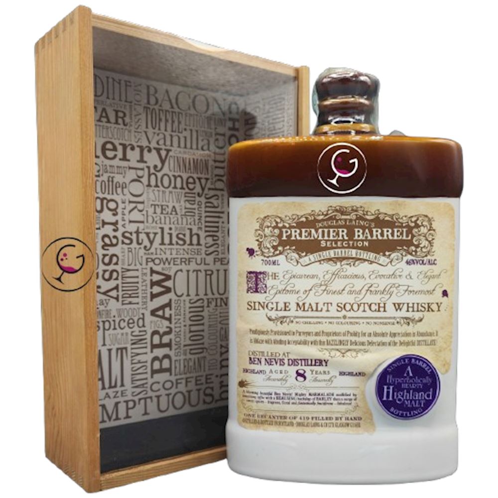 WHISKY D.LAING'S PREMIER BARREL BEN NEVIS 8Y 46% CL.70 LEGNO