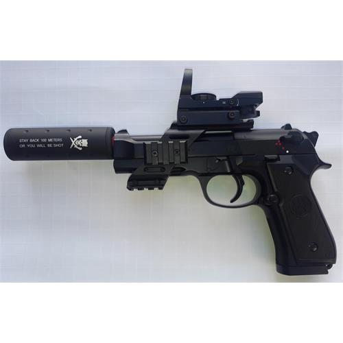 beretta-m92-a1-singolo-raffica-con-red-dot-slitta-e-silenziatore