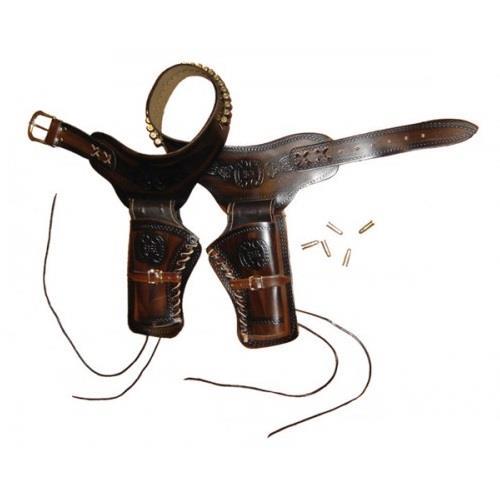 v-storm-cinturone-western-lavorato-per-2-pistole-marrone-scuro