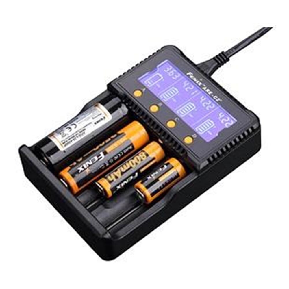 Caricabatterie USB con LCD Carica AA/AAA batterie NiMH 4 Slot Fast