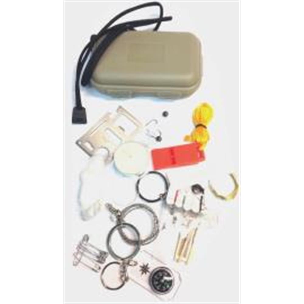 KIT SURVIVAL CON CONFEZIONE WATERPROOF KIT SOCCORSO/SOPRAVVIVENZA -  IlSemaforo