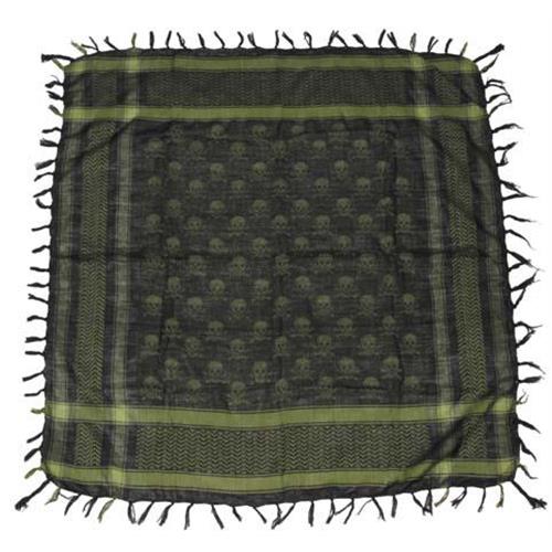 mfh-kefiah-skull-green-100x100cm-in-cotone