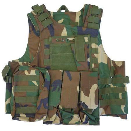 GILET TATTICO SOFTAIR TACTICAL VEST MARPAT CON 10 TASCHE E FONDINA