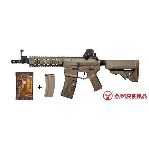 ares-m4-ris-cqb-tan-amoeba-cg-002-con-pallini-e-caricatore