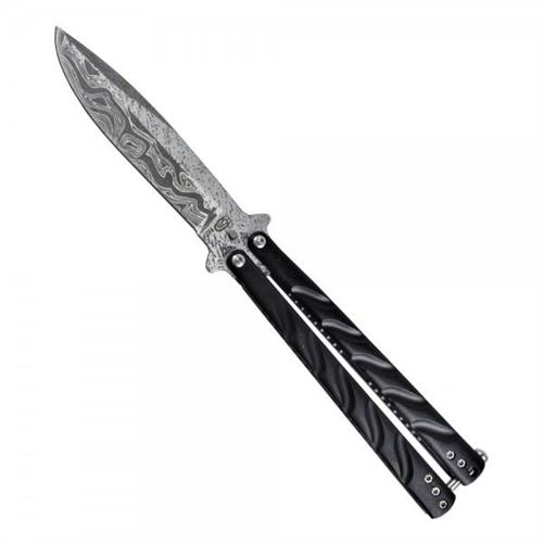 coltello-butterfly-monofilo-lama-acciaio-lavorata-manico-nero