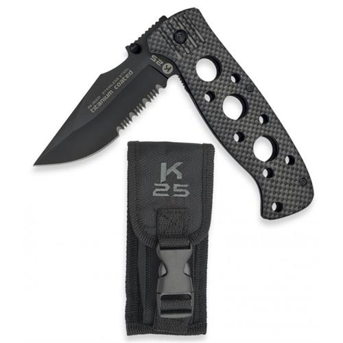 coltello-k25-combined-blade-carbon-cm8-5-con-fodero