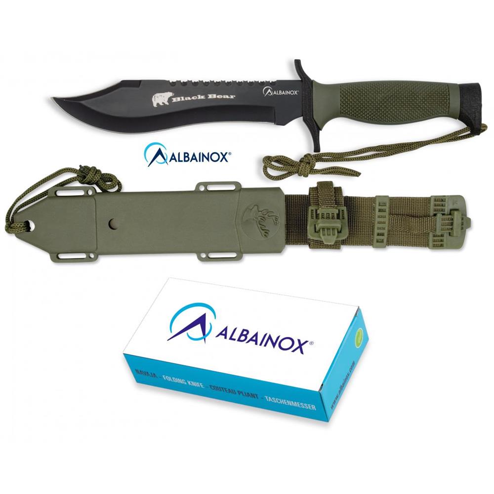 BLACK COMBAT KNIFE WITH RUBBER HANDLE HUNTING KNIVES - IlSemaforo
