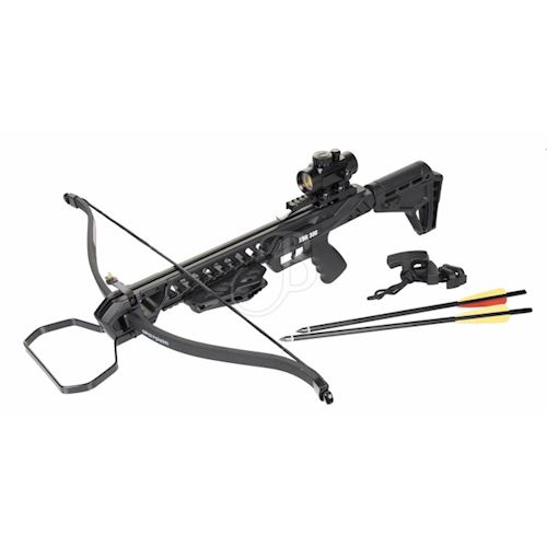 BALESTRA MK XB56 TACTICAL NERA 375FPS CON OTTICA FARETRA CINGHIA FUCILI  BALESTRA COMPOUND - IlSemaforo