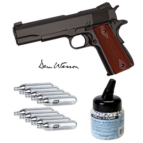 Dan Wesson Licensed Full Metal 1911 Valor Custom CO2 Powered Airsoft Gas  Blowback Pistol 