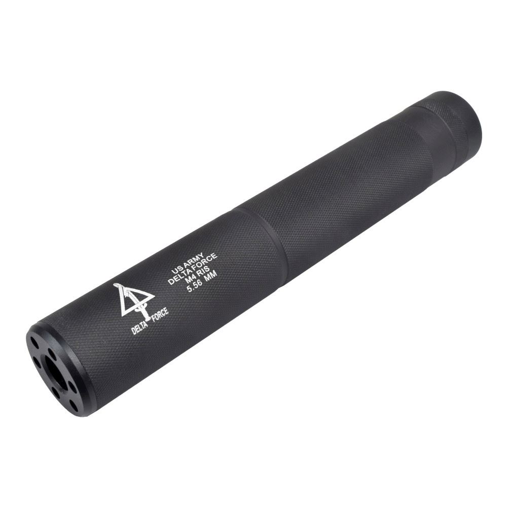 SILENCER DELTA FORCE BLACK THREAD CCW 14X1 FULL METAL 200MM SILENCER -  IlSemaforo