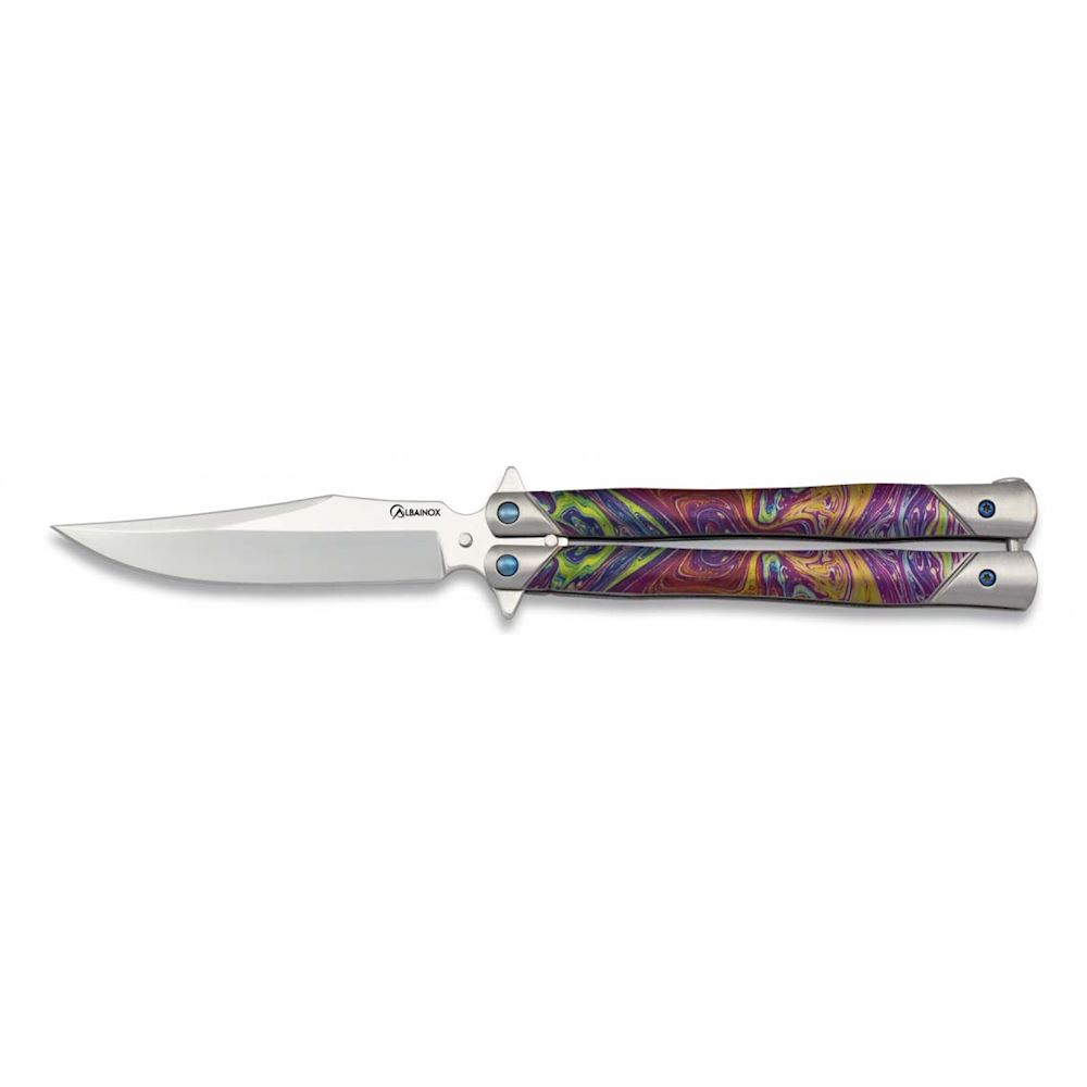BUTTERFLY - acada92264⑤ Butterfly skull knife black blade 9,5cm albainox (alb-02184