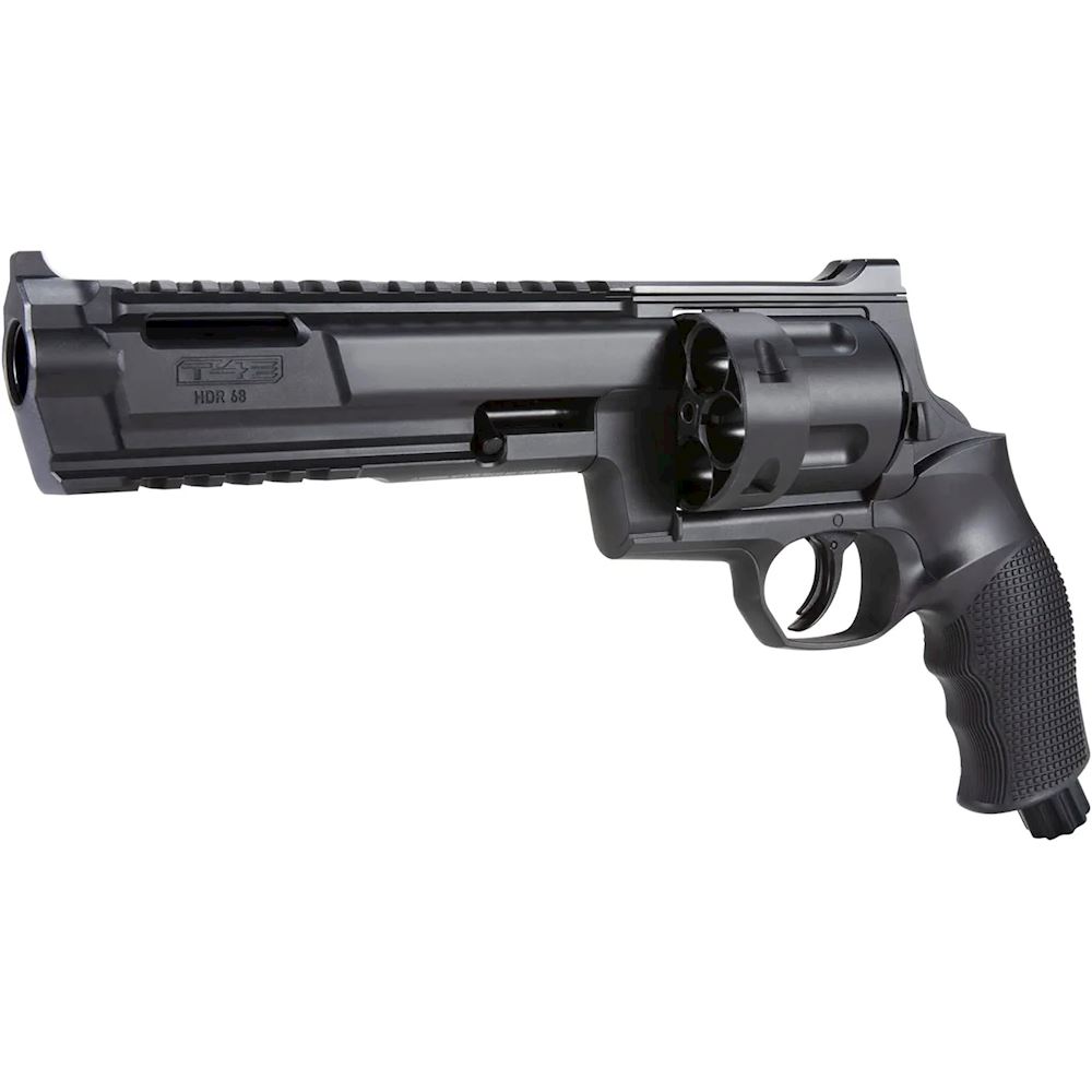 Thinking about trying the Umarex T4E HDR 50 (a .50 cal CO2 revolver) just  for grins. It's fairly inexpensive, lightweight, reportedly well-built  polycarbon, has an imposing profile and upper and lower picatinny
