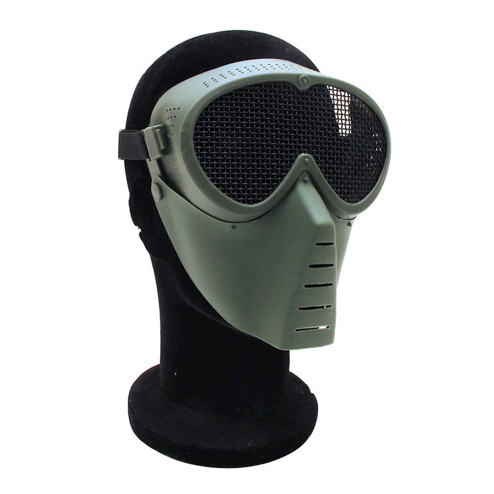 MASCHERA TACTICAL VERDE CON RETE MASCHERE DI PROTEZIONE - IlSemaforo