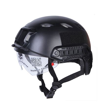 CASCO TATTICO FAST BJ NERO CON VISIERA CASCHI - IlSemaforo