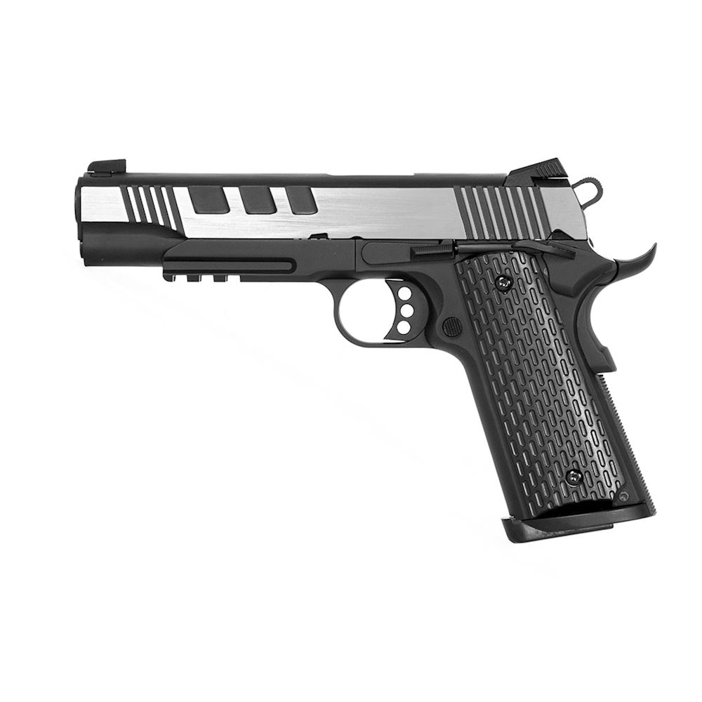 M1911 DEFENDER GREEN GAS SCARRELLANTE FULL METAL SILVER PISTOLE GREEN GAS  SCARRELLANTI - IlSemaforo