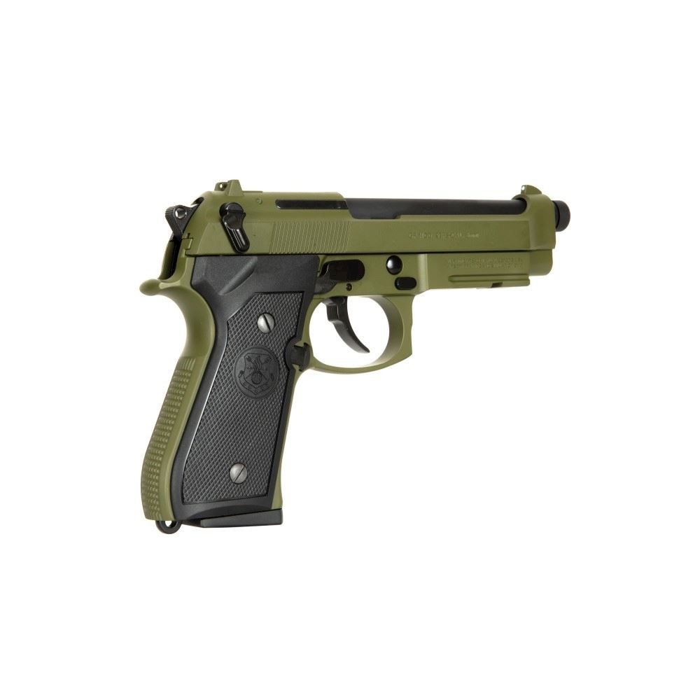 GPM92 B92F TACTICAL GAS SCARRELLANTE FULL METAL GREEN PISTOLE GREEN GAS  SCARRELLANTI - IlSemaforo