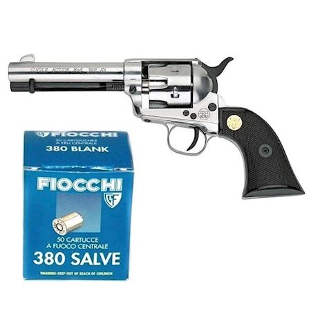 Pistola a salve Olimpic New 380 mm 2 Silver + 50 COLPI - Softair