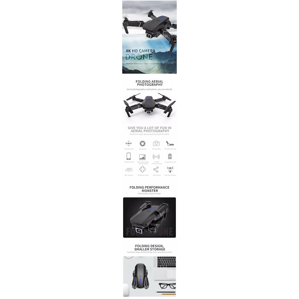 Drone Con Telecamera 1080P Pieghevole Per Bambini E Adulti – Motore Brushless, 2 Batterie, Volo Facile Con Decollo Automatico, Regalo Tecnologico