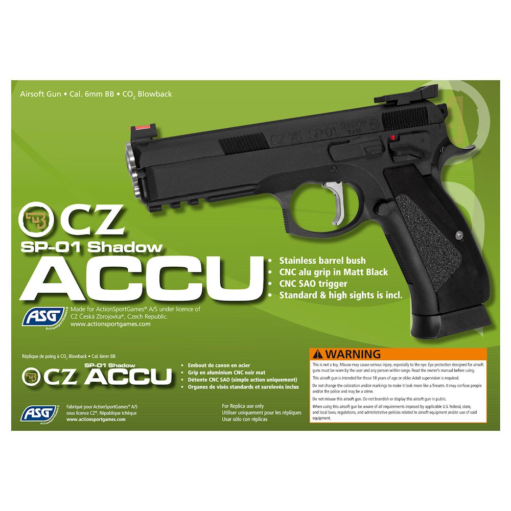 CZ 75 Full Metal CO2 ASG - Pistola de airsoft CO2