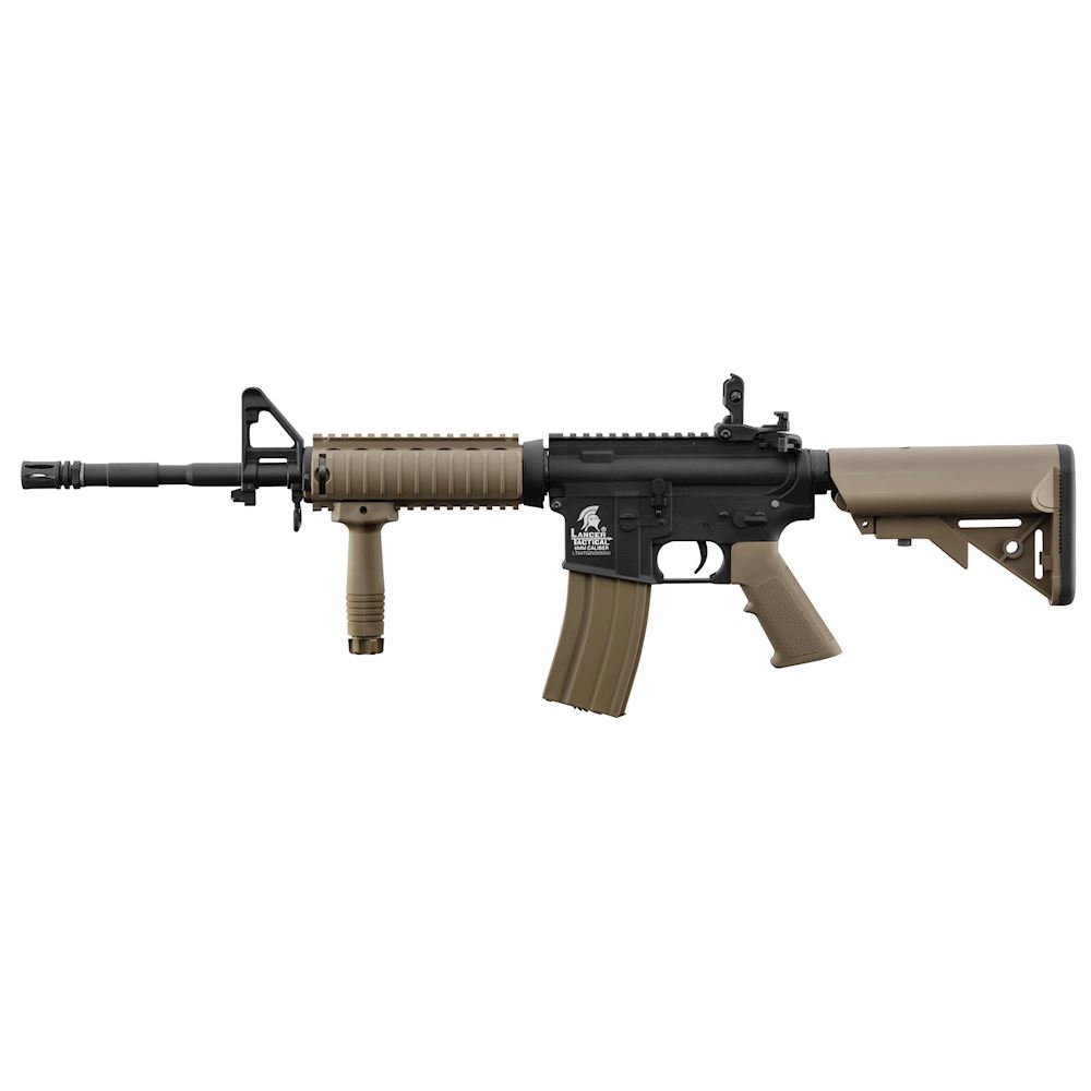 M4 CQB LANCER TACTICAL BLACK/TAN PROFESSIONAL ELECTRIC RIFLES