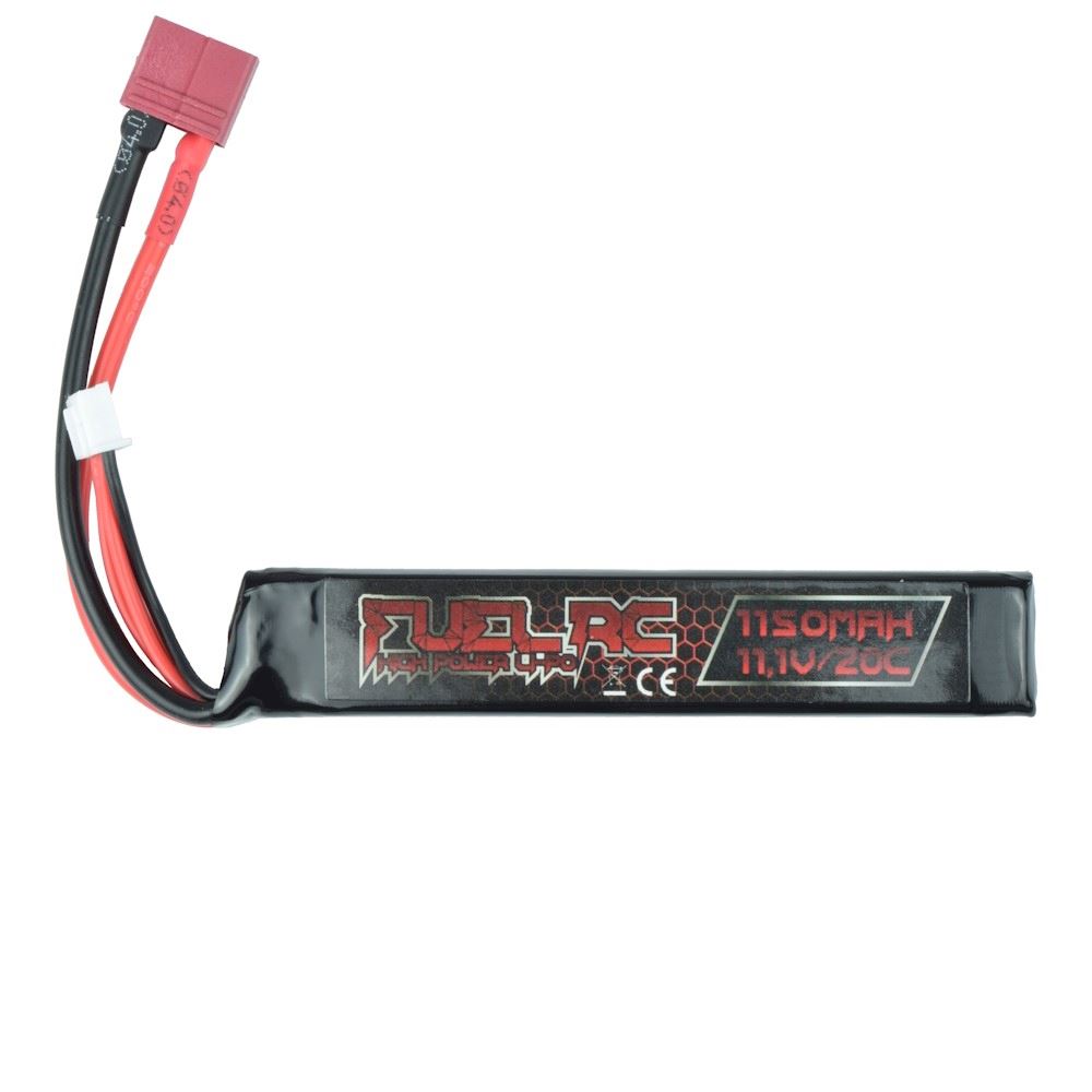 FUEL Batteria Li-Po 11.1V 1300mAh 20C Stick Per Softair M4 - Connessione Deans - 100x19x15mm 66g