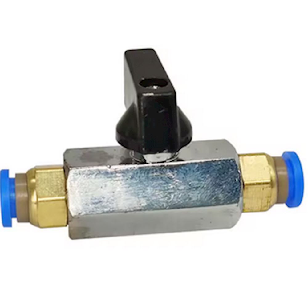 Sourcing Map Valvola A Sfera Pneumatica G1/4 X 6 Mm – Ottone Nichelato Nero – Controllo Flusso Aria A Prova Di Perdite - 2