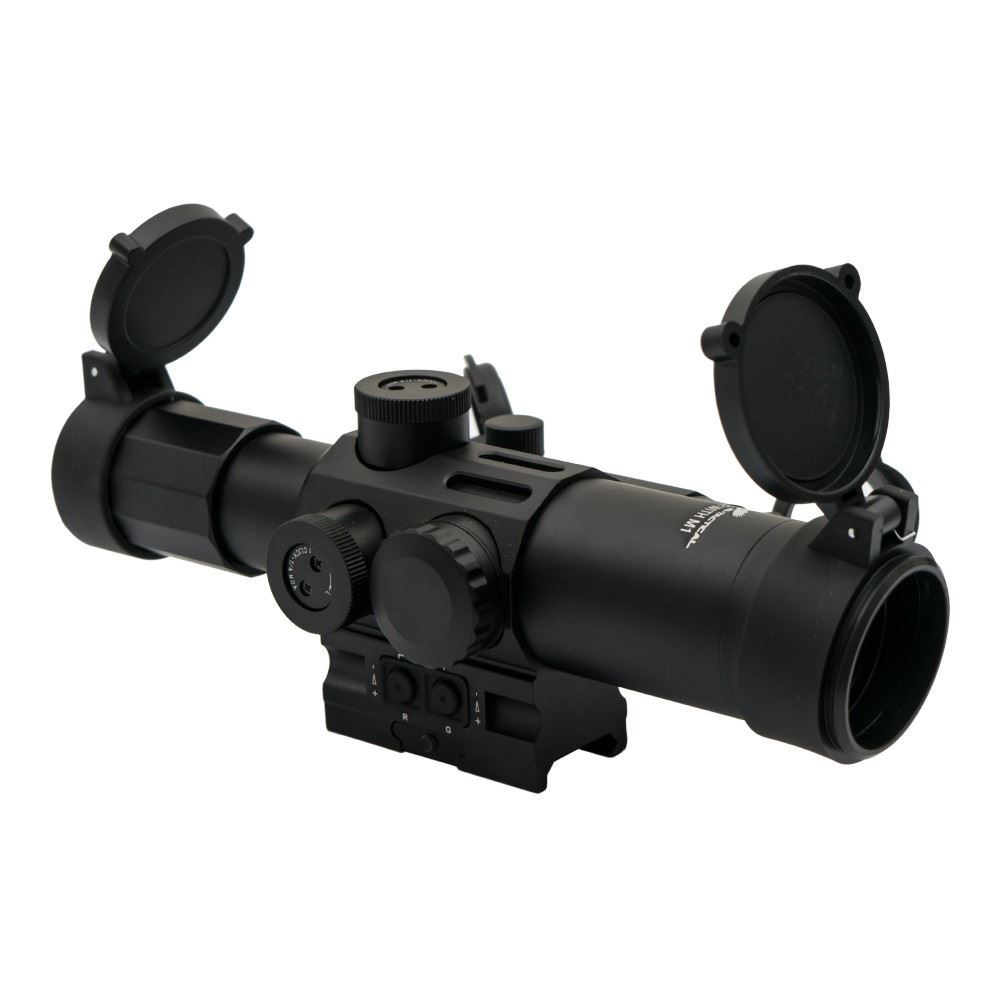 JS-TACTICAL RIFLE SCOPE ZOOM 4x LENS 32mm WITH RED DOT BLACK