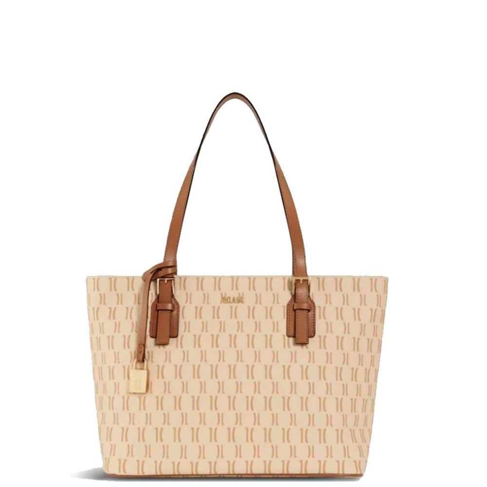 Emma Tote - Beige Monogram Print