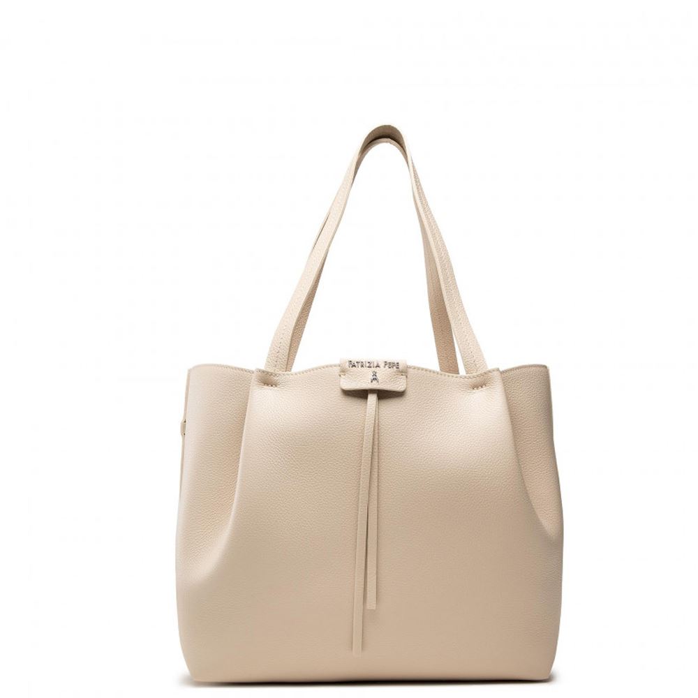 PATRIZIA PEPE Shopper Pepe City Silver lencicol Borse Tote Borse