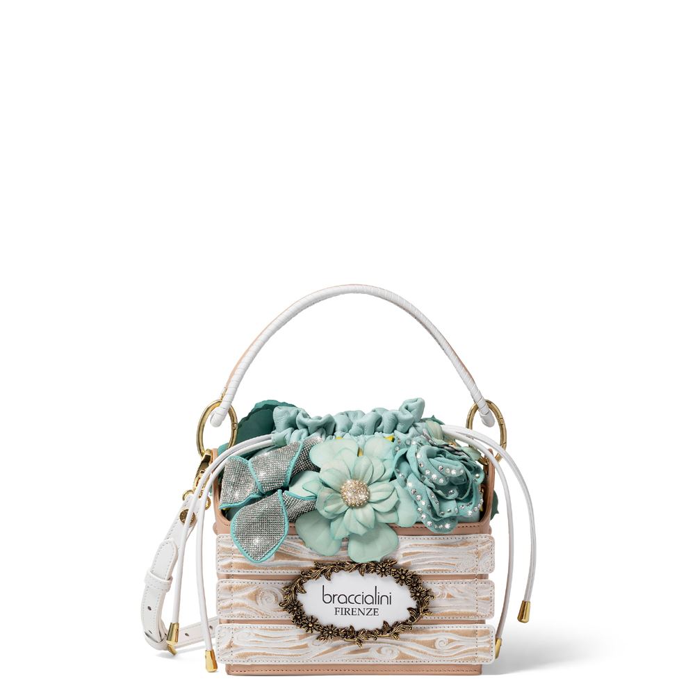 BELLISSIMA BORSA BRACCIALINI Originale Tessuto Jacquard Fiori Colorati  Ecopelle EUR 78,90 - PicClick IT