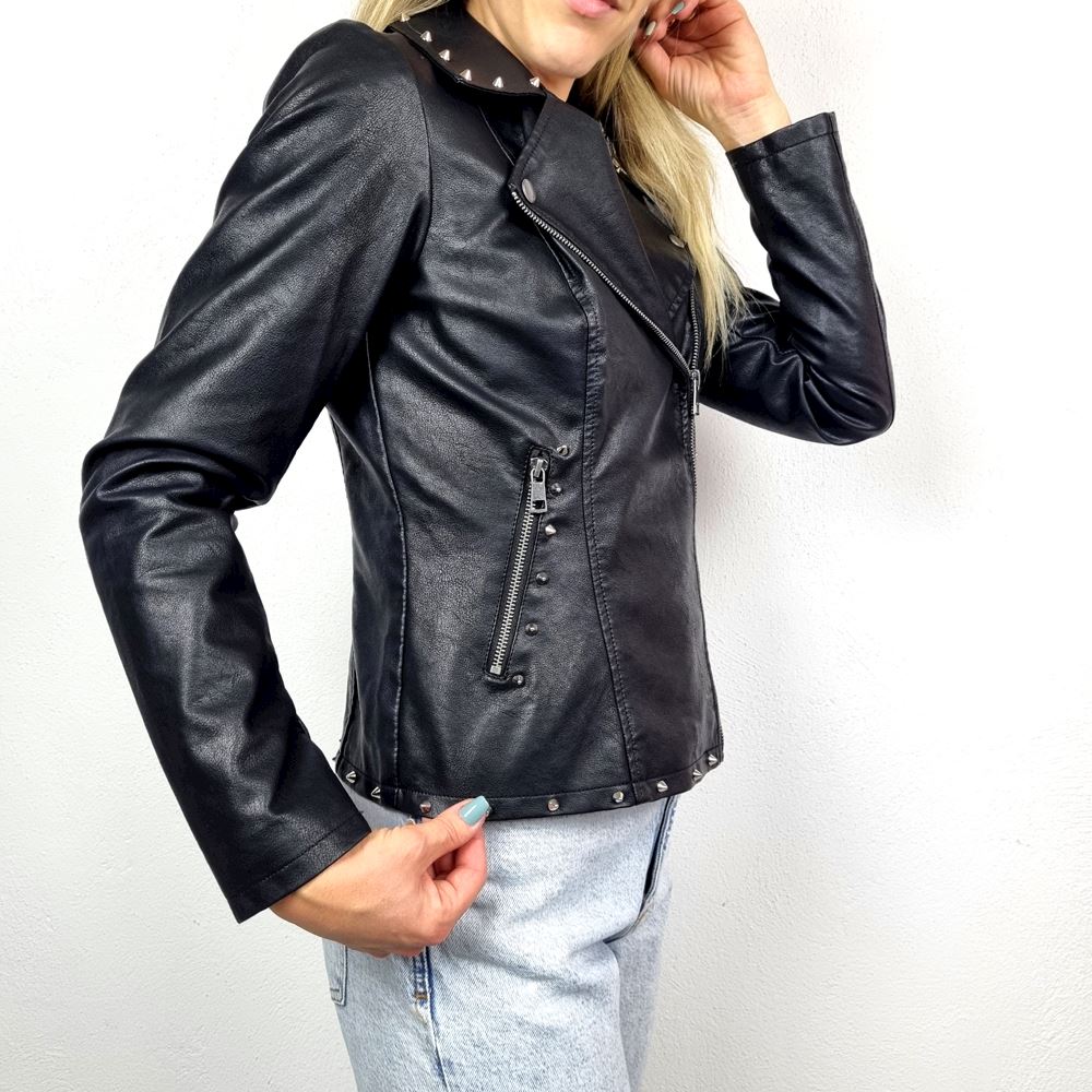 Leather jacket hot sale with flowers