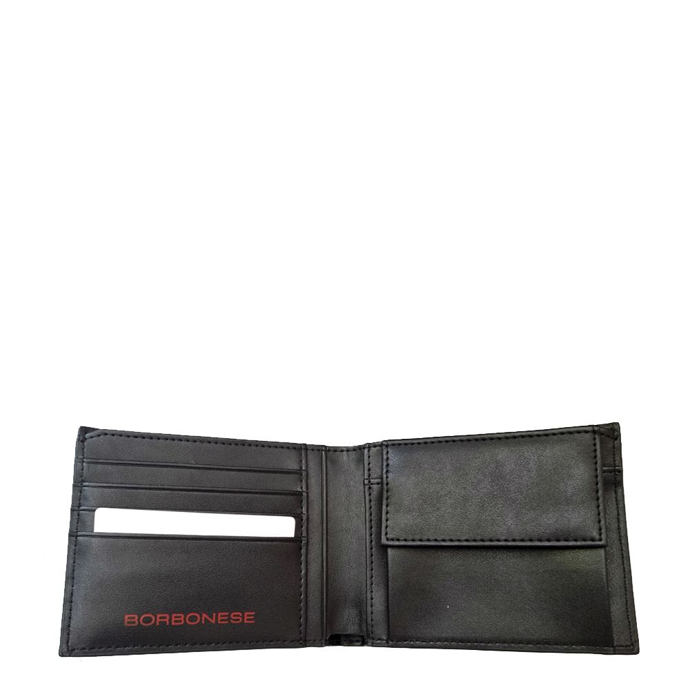 Wallet Borbonese 940315 100 Black Tapir Grey Wallets Vendita