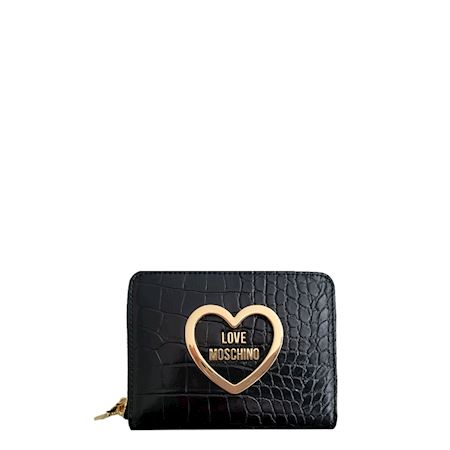 Portafoglio Medio Zip Around Love Moschino JC5715PP0HKC0000 Crocco Nero  Portafogli - Vendita borse in pelle e accessori moda a Coriano di Rimini -  Pelletteria Casadei