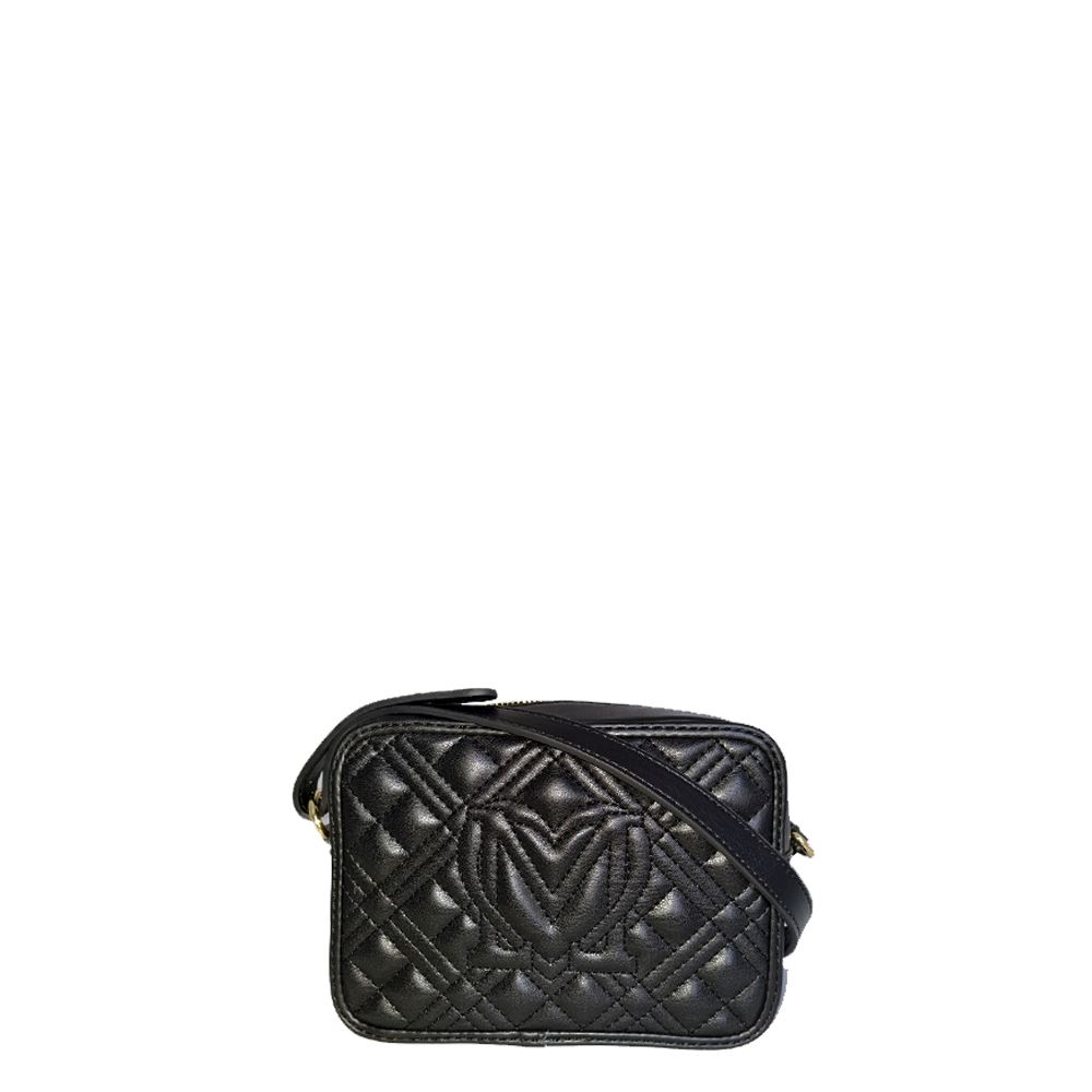 Love moschino quilted discount monogram shoulder bag black