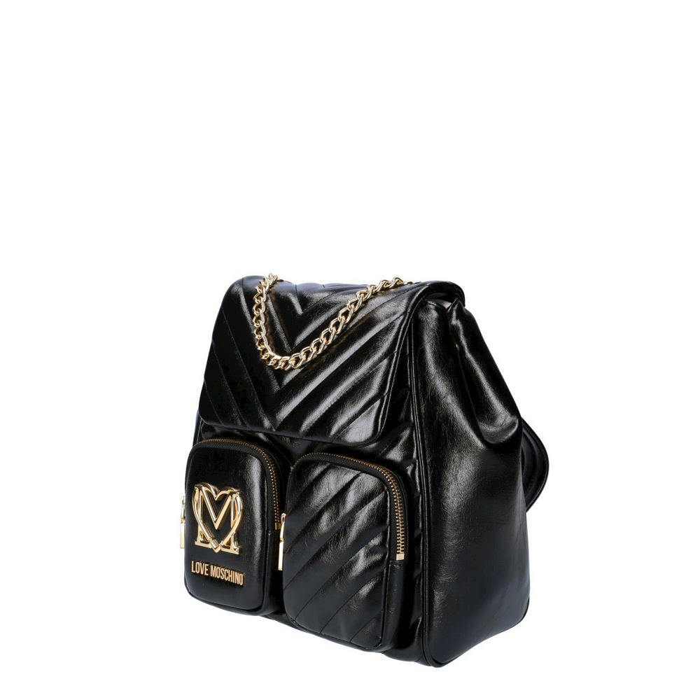 Love Moschino Quilted Oblique Backpack JC4325PP0LKM0000 Black