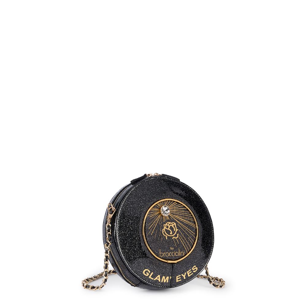 Borsa a Tracolla Braccialini Linea Shape B17962 Nera Glitter Borse