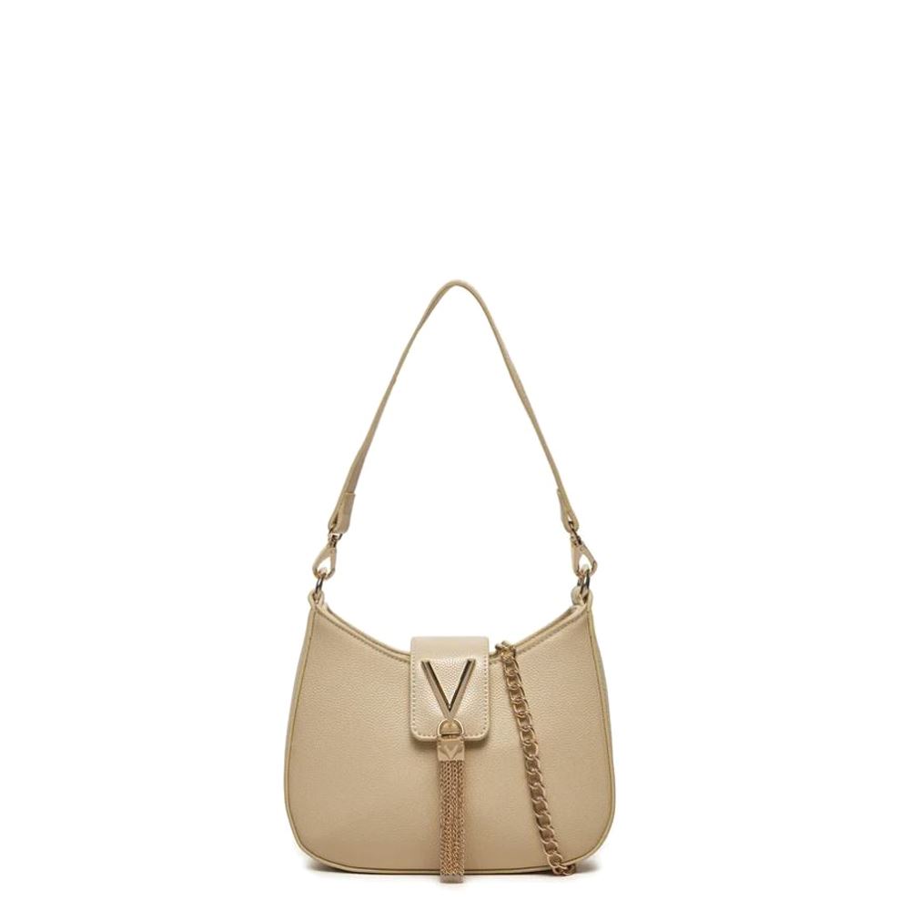 Medium Shoulder Bag with Shoulder Strap Valentino by Mario Valentino Divina VBS1R417G Beige Bags Vendita borse in pelle e accessori moda a Coriano di Rimini Pelletteria Casadei