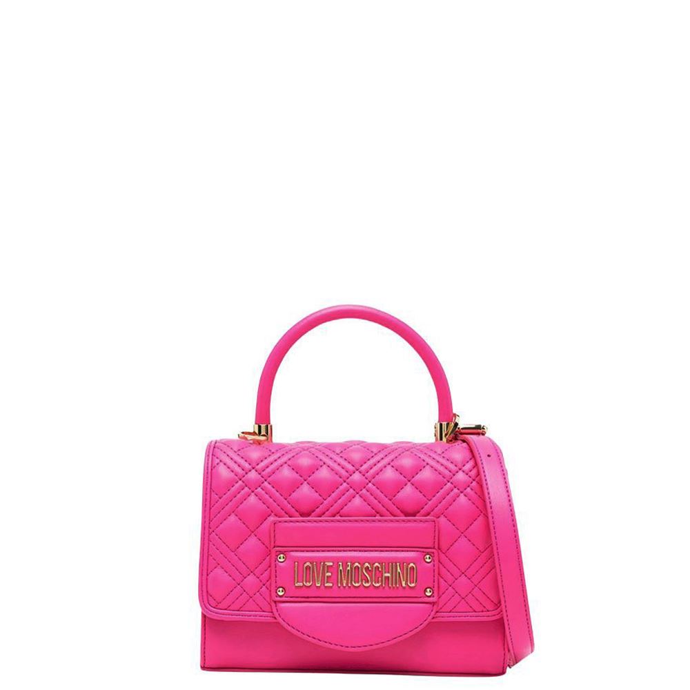 Love Moschino Small Handbag with Shoulder Strap Quilted Line JC4055PP1ILA0615 Fuxia