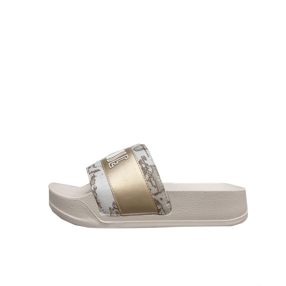 Alviero Martini Women s Slipper I Classe Junior N 1891 0496 Lame Gold Geo Safari Shoes Vendita borse in pelle e accessori moda a Coriano di Rimini Pelletteria Casadei