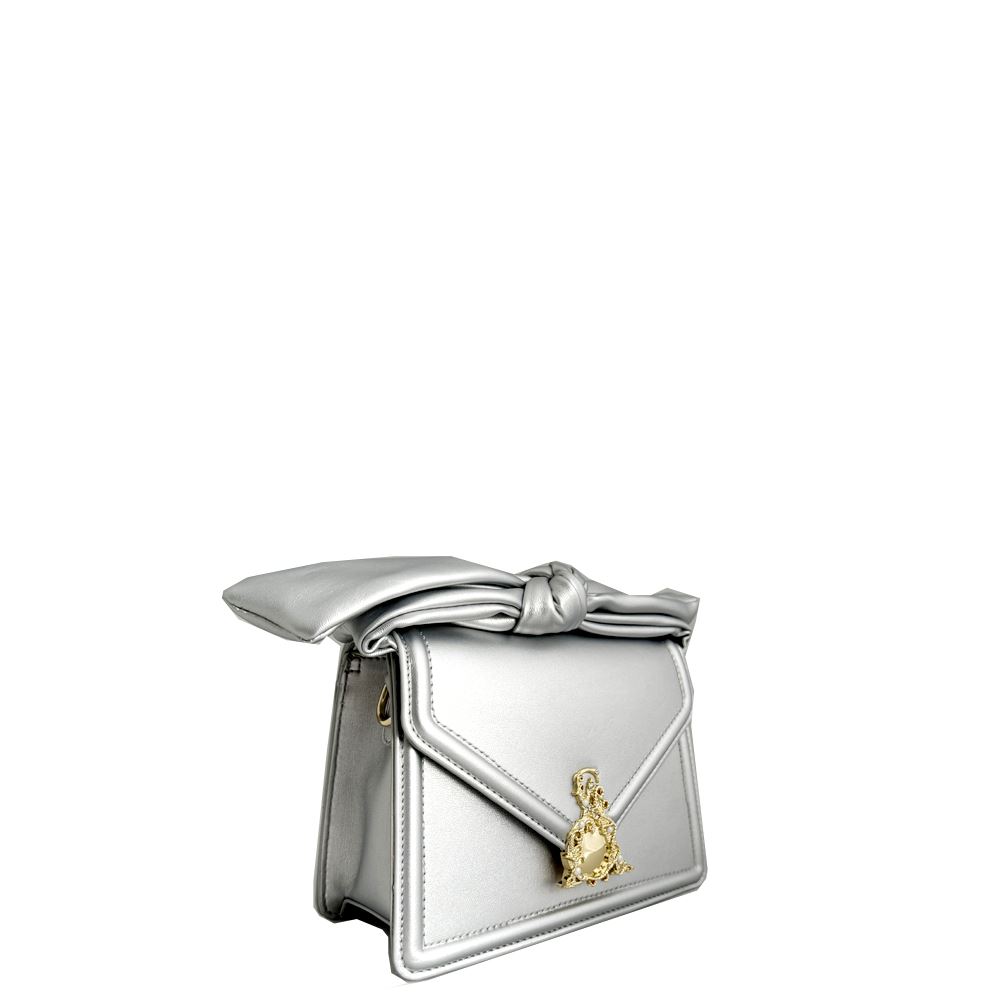 Borsa A Tracolla Donna In Pelle PU, Stampa Foglie D'acero, Ciondolo Decorativo, Tracolla Regolabile E Staccabile, Dimensioni 26x14x19 Cm, Colore Grigio