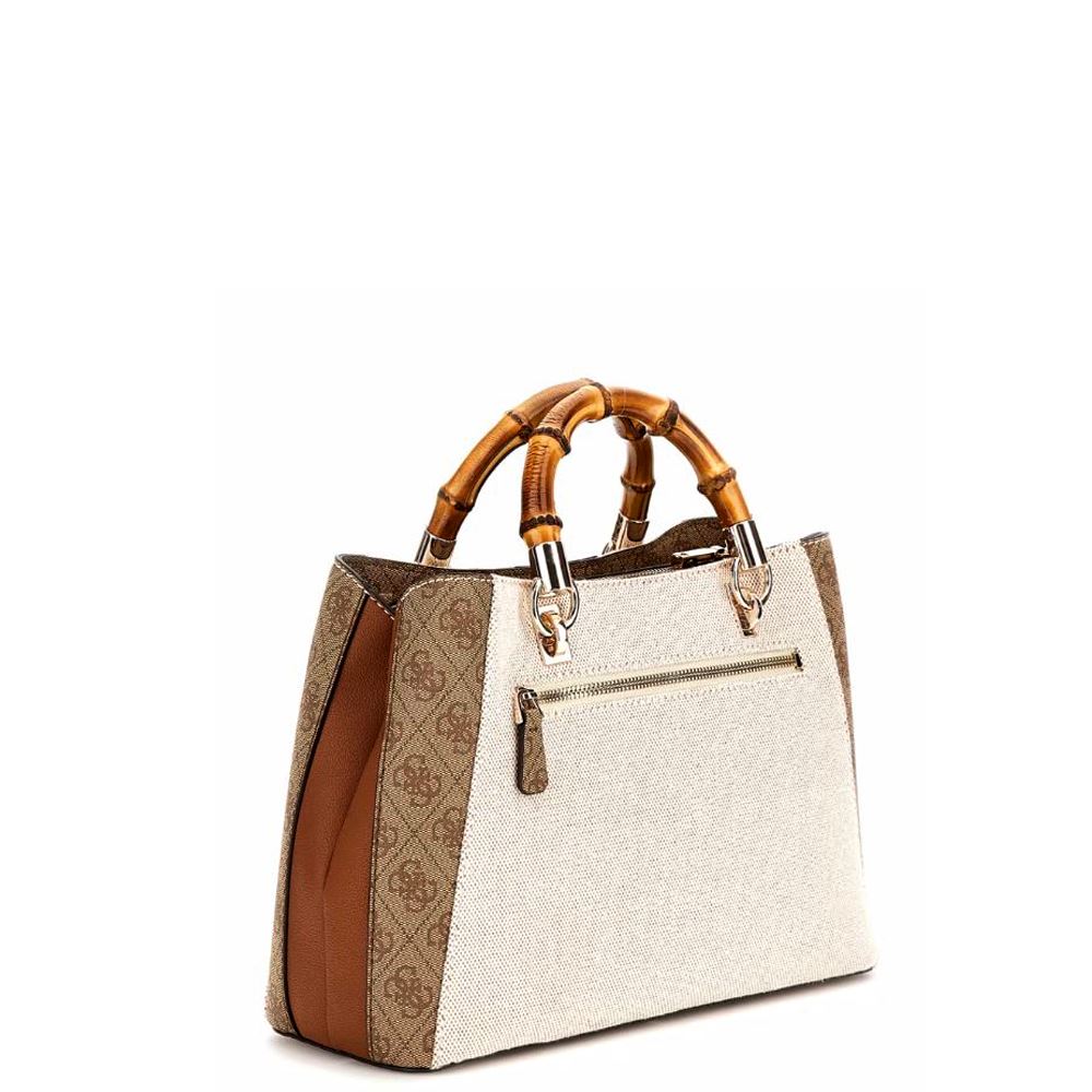 Handbag with shoulder strap Guess Kerima AG933706 Natural Latte Logo Bags Vendita borse in pelle e accessori moda a Coriano di Rimini Pelletteria Casadei