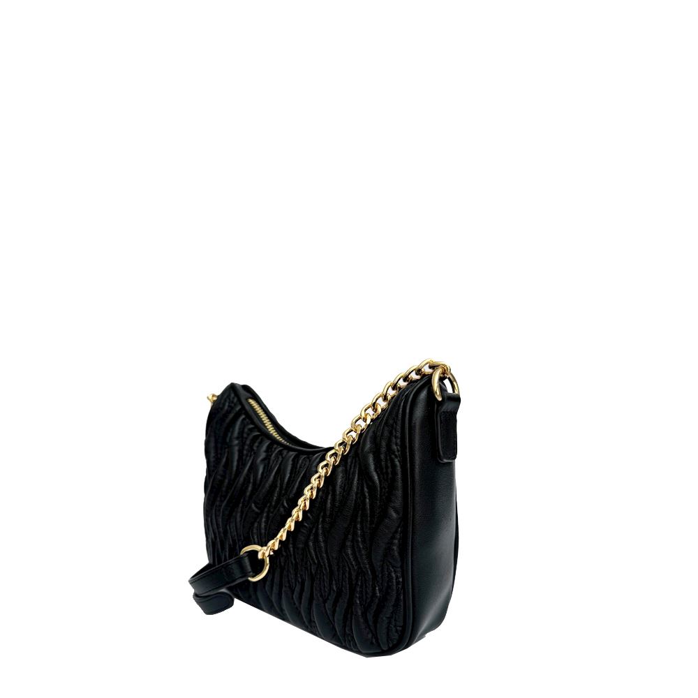 Gaelle Paris Matelassè Quilted Shoulder Bag GAACW01155 Black - Main Image