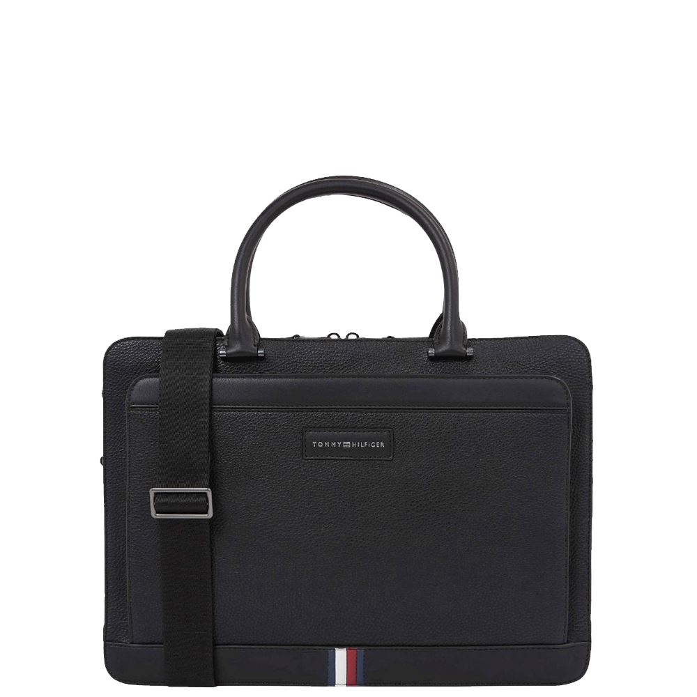 Tommy Hilfiger Men's Reporter Bag AM0AM12710 BDS Black Folders