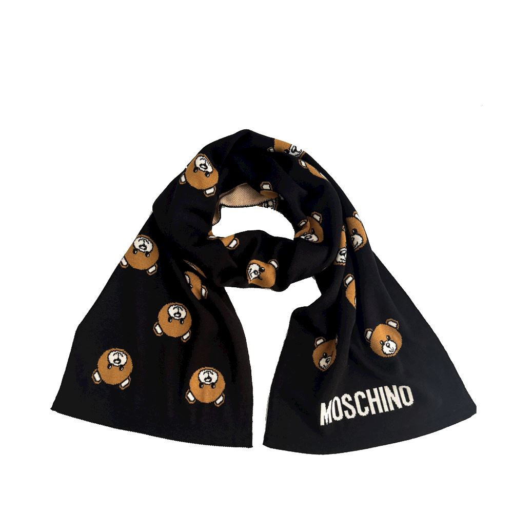 Scarf Moschino 30823 M3176 016 Teddy Bear Black